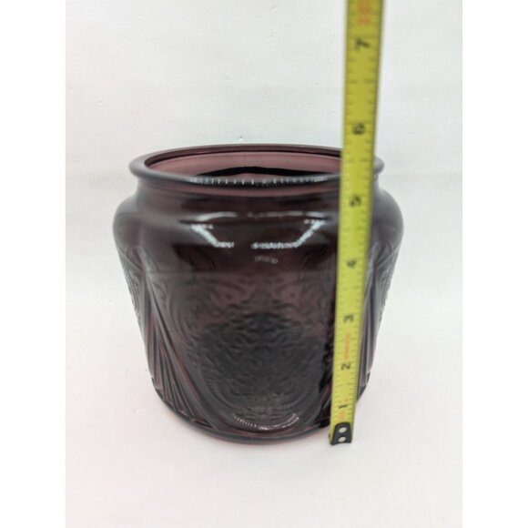 Vth Royal Lace Hazel Atlas Amethyst Depression Glass Cookie Jar Bottom Only HTF - Picture 9 of 16